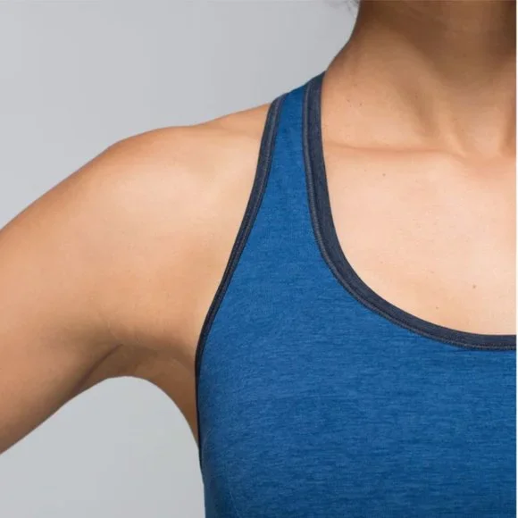 Lululemon Ebb & Flow Racerback Tank  Heathered Rugged Blue/Heathered Inkwell 6 - Picture 5 of 16